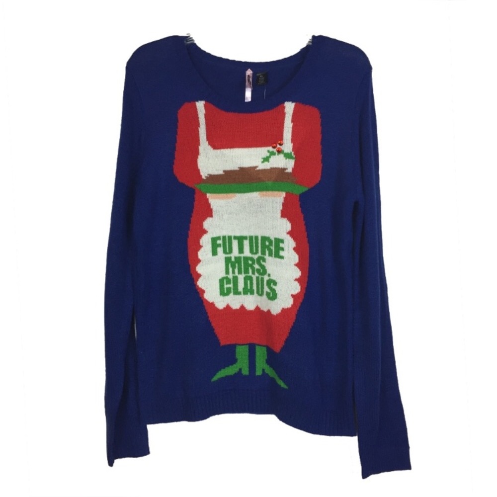 Mrs Claus Cute Holiday Ugly Christmas Sweater Top